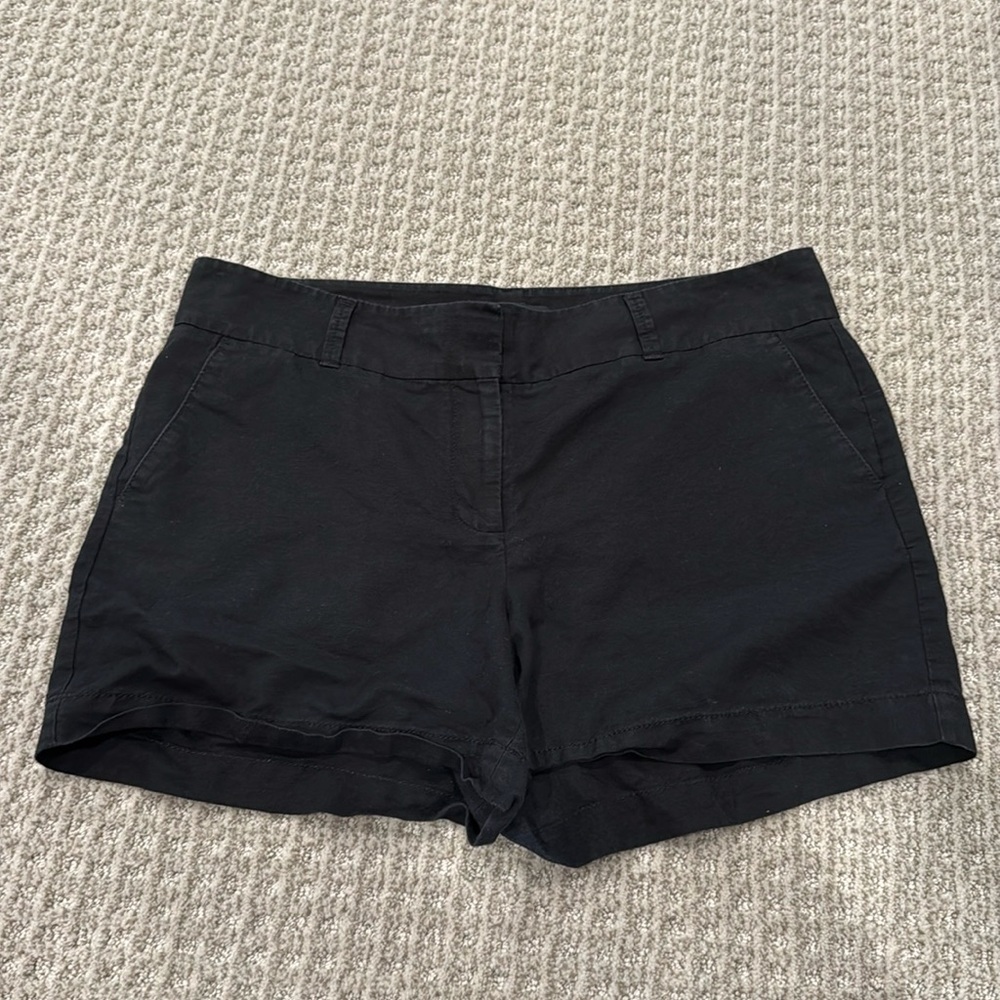 Talbots size 12, Black cotton/linen blend. Unlined shorts.